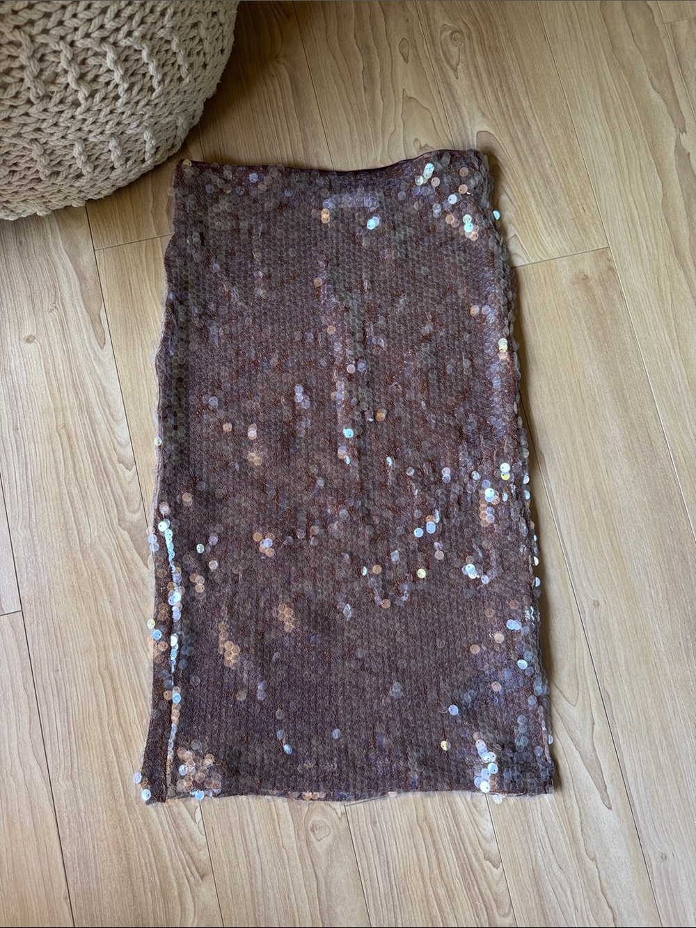 ASOS Brown Sequin Pencil Skirt